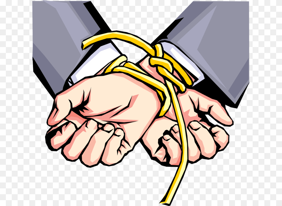 Vector Illustration Of Hands Tied With Rope Tied Clip Art, Body Part, Hand, Person, Adult Free Transparent Png