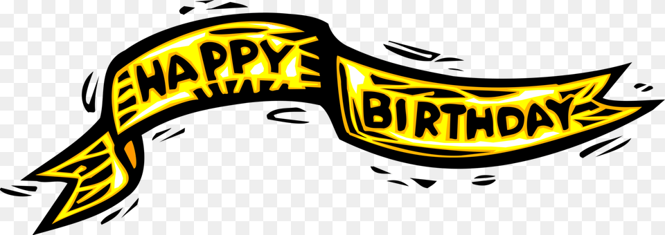Vector Illustration Of Happy Birthday Celebration Banner Illustration, Logo, Text Free Transparent Png