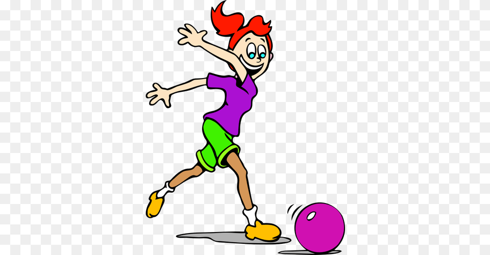 Vector Illustration Of Happy Girl Chasing A Ball, Baby, Person Png Image