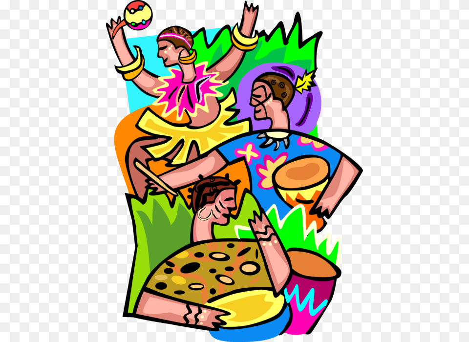Vector Illustration Of Hawaiian Polynesian Luau Party Imagens Havaiana Festa, Book, Comics, Publication, Face Png