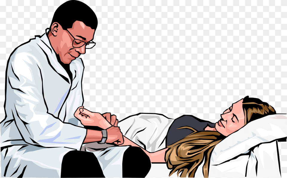 Vector Illustration Of Health Care Professional Doctor Sitting, Person, Patient, Lab Coat, Coat Png
