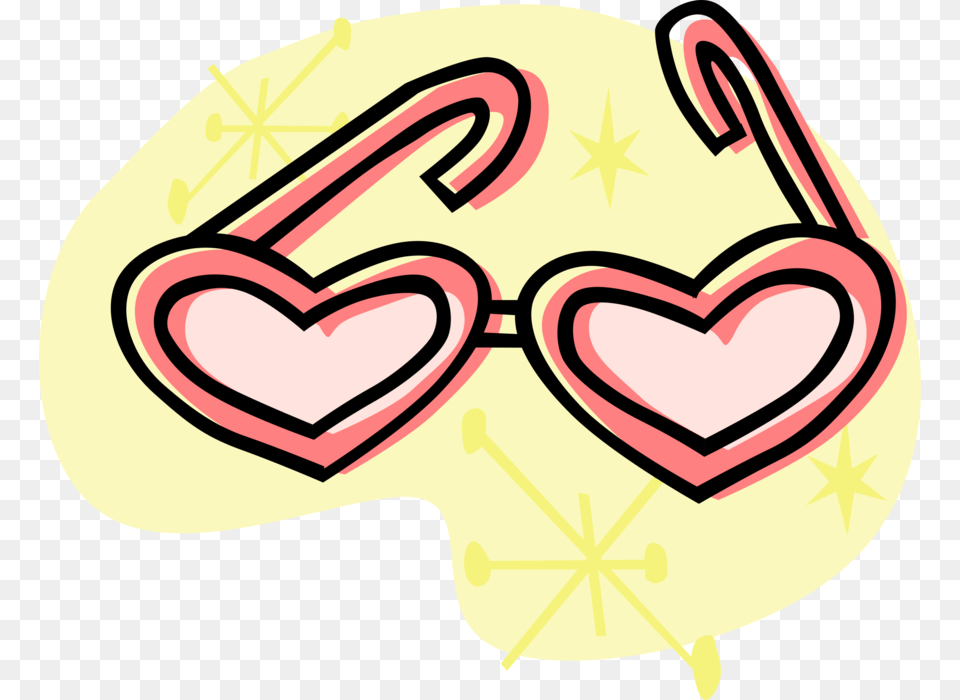 Vector Illustration Of Heart Shaped Sunglasses Protective Birthday Free Png