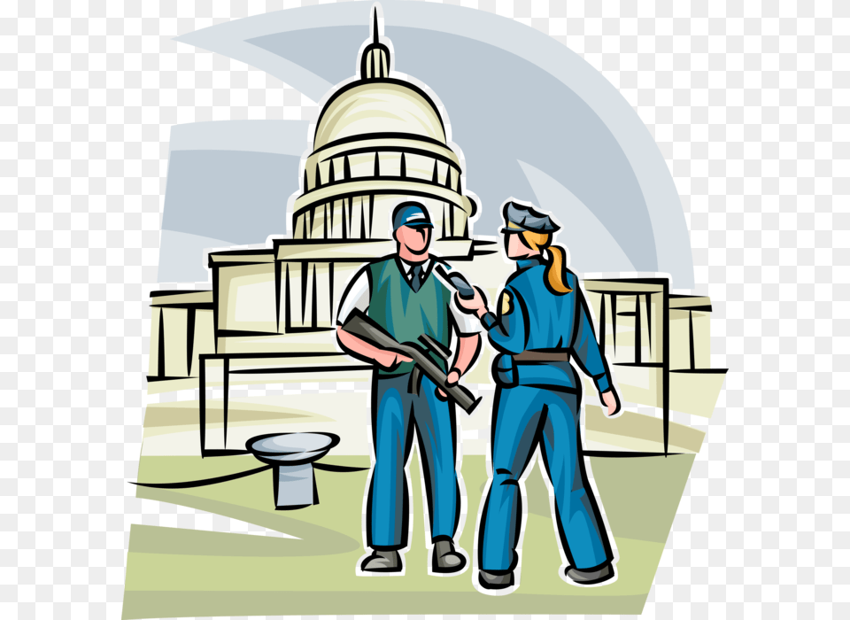 Vector Illustration Of Heavily Armed Homeland Security Illustration, Adult, Male, Man, Person Free Png Download