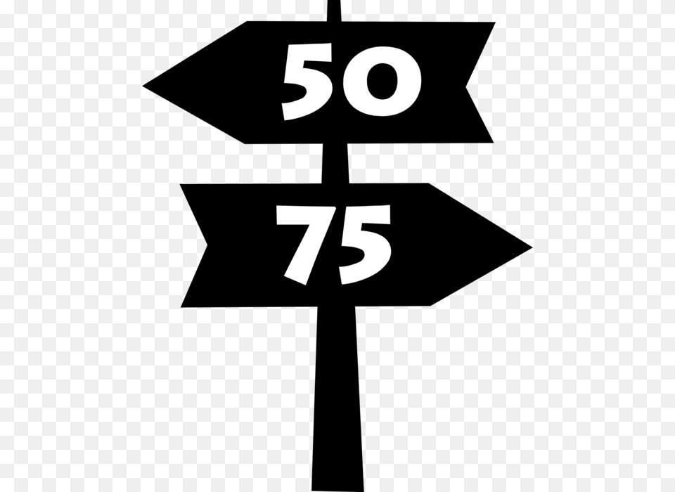 Vector Illustration Of Highway Or Street Signs With Cross, Number, Symbol, Text Png Image