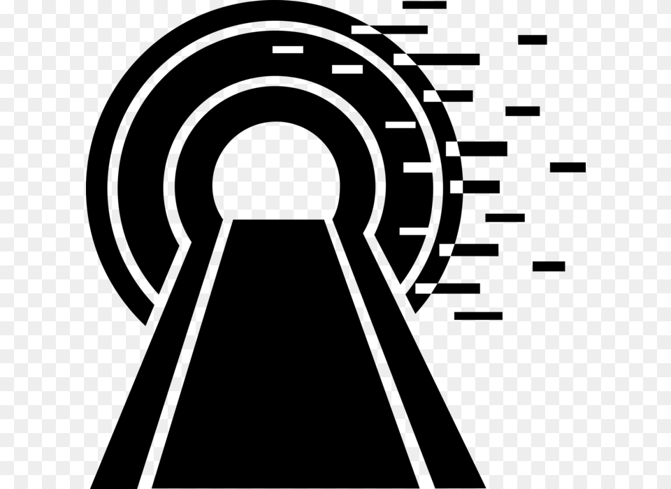 Vector Illustration Of Highway Road Leads To Tunnel Circle Free Transparent Png