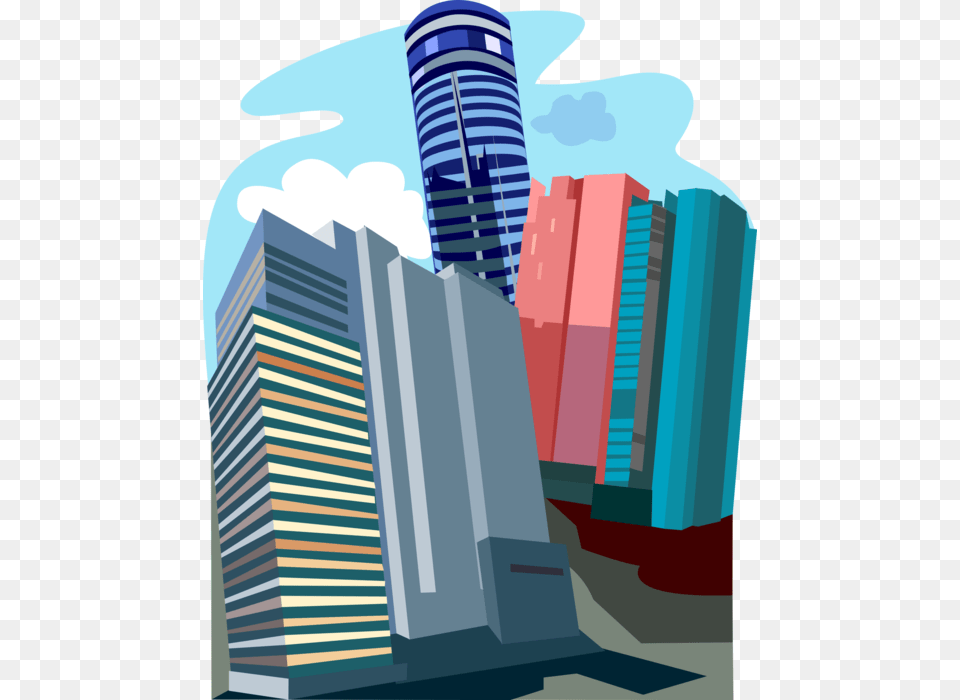 Vector Illustration Of Hong Kong Office Skyscraper Graphic Design, Architecture, Metropolis, Urban, High Rise Free Png