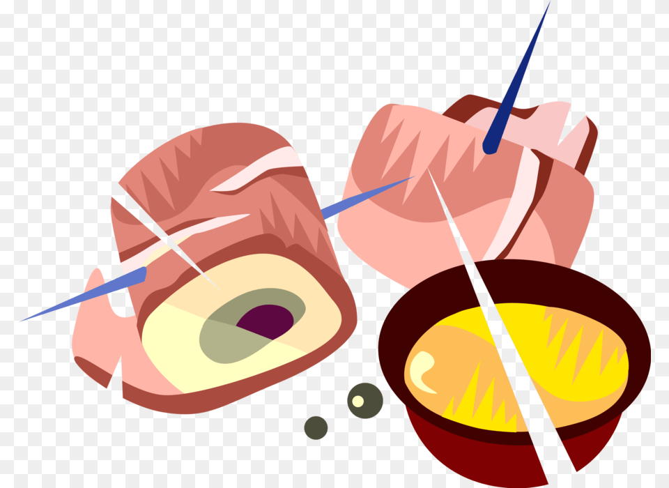 Vector Illustration Of Hors D Oeuvres Canap Rolled Starters Food Vector, Meal, Dish, Meat, Pork Png