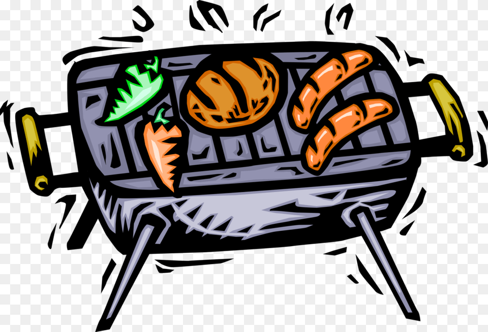 Vector Illustration Of Hot Dogs And Hamburgers Cooking Barbecue, Bbq, Food, Grilling Free Png