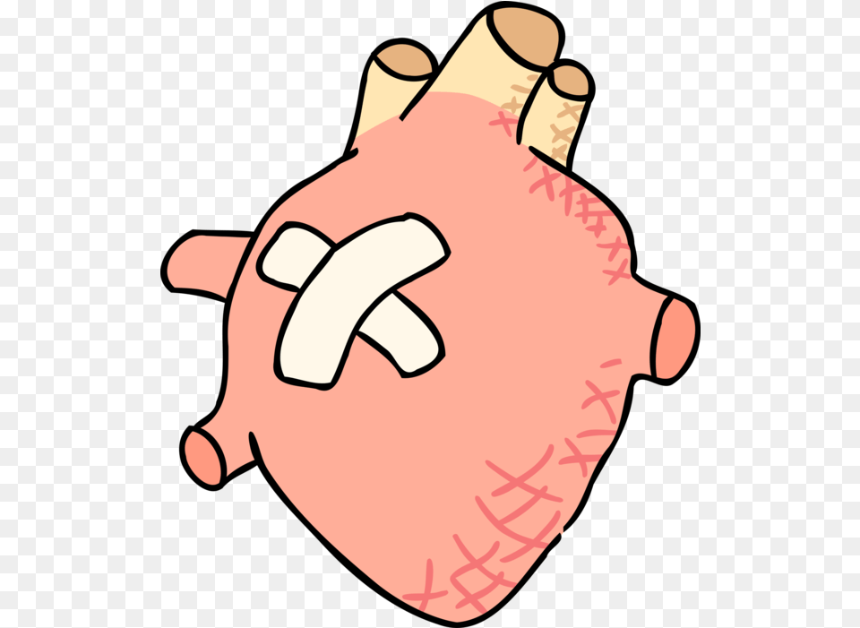 Vector Illustration Of Human Heart With Band Aid Vector Real Heart With Bandaid, Baby, Person Free Png Download