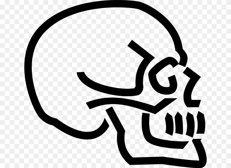 Vector Illustration Of Human Skull Skeleton Baby Crib Clip Art, Gray Png Image