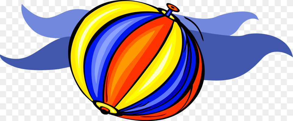Vector Illustration Of Inflatable Beach Ball With Ocean, Balloon, Aircraft, Transportation, Vehicle Png Image