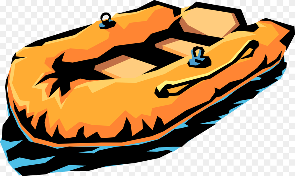 Vector Illustration Of Inflatable Liferaft Flotation Schlauchboot Clipart, Boat, Dinghy, Transportation, Vehicle Png Image