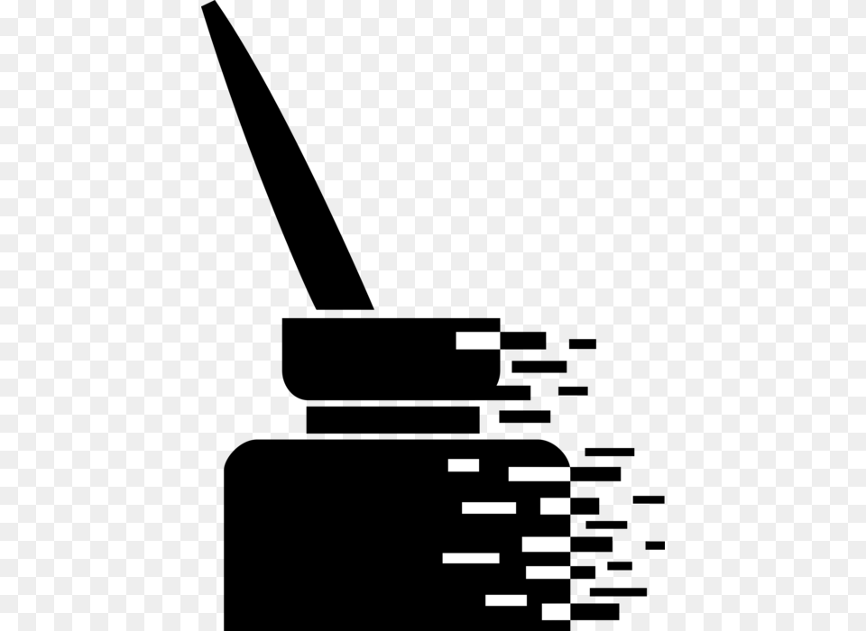 Vector Illustration Of Ink Bottle With Fountain Pen Sword, Cutlery, Fork Free Png