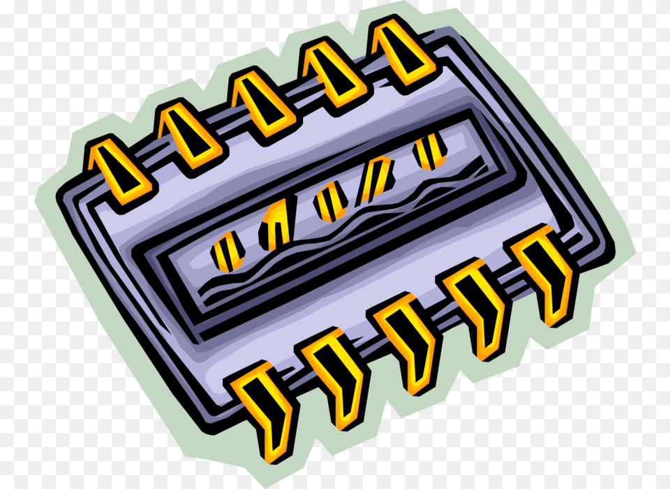 Vector Illustration Of Integrated Circuit Electronic Illustration, Electronics, Hardware, Dynamite, Weapon Free Transparent Png