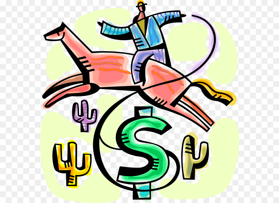Vector Illustration Of Investment Cowboy On Horseback, Art, Graphics, Modern Art, Animal Png