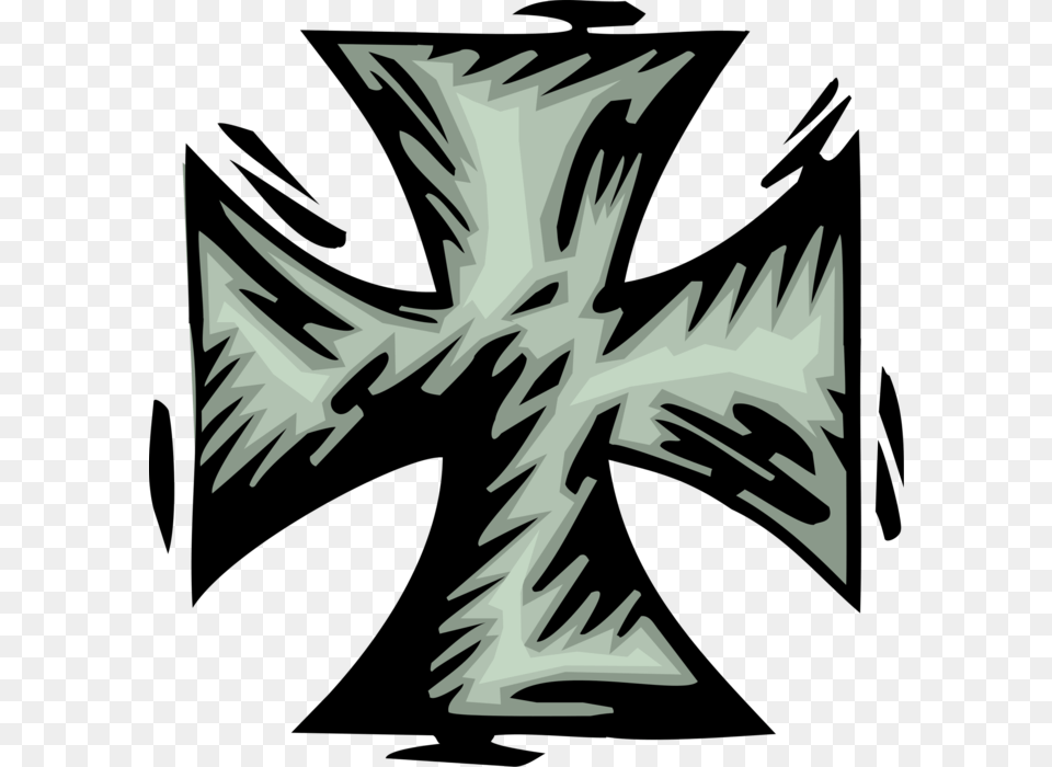 Vector Illustration Of Iron Cross Military Decoration Iron Cross, Symbol, Art, Antler Png