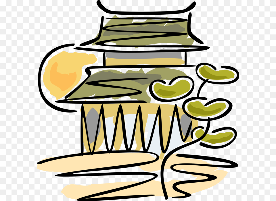 Vector Illustration Of Japanese Pagoda Temple Or Sacred, Book, Publication, Baby, Person Png Image