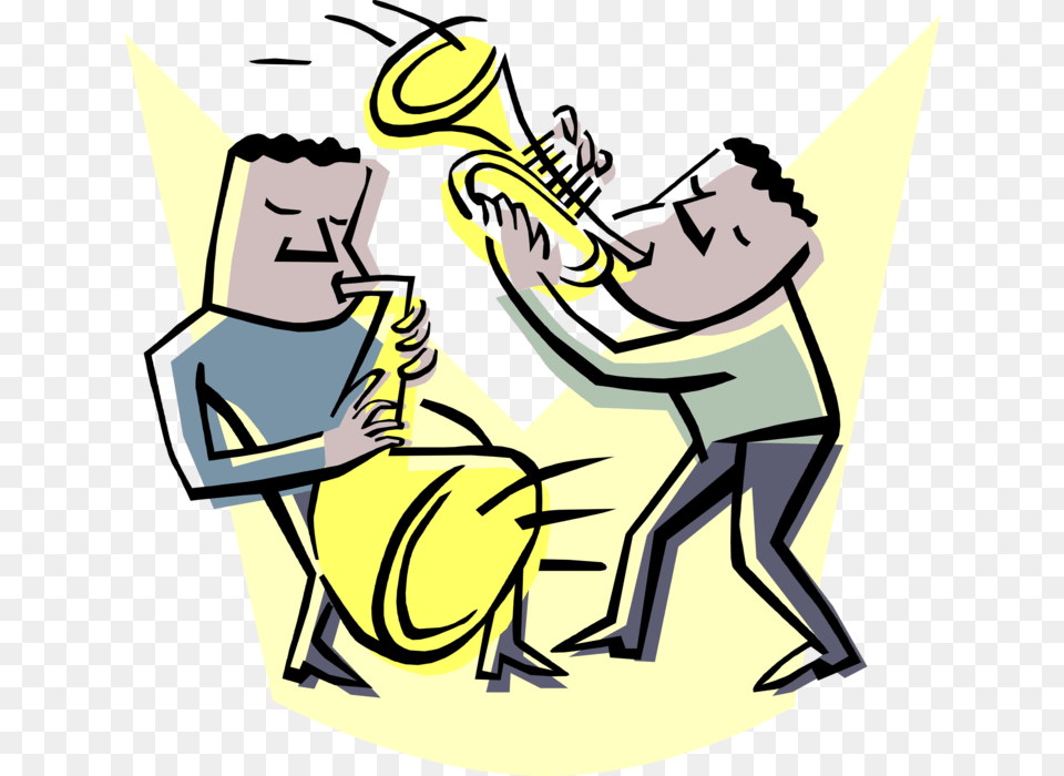 Vector Illustration Of Jazz Musicians Perform With Jazz Instruments Cartoon, Person, Performer, Musician, Musical Instrument Free Png Download