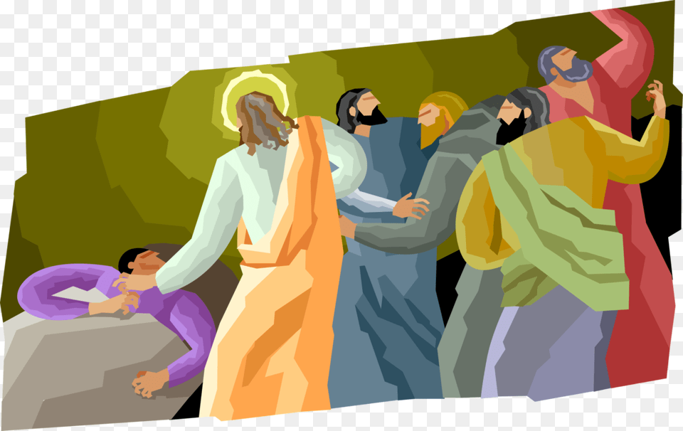 Vector Illustration Of Jesus Christ Healing The Sick, Adult, Person, Female, Woman Free Png Download