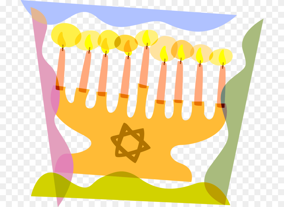 Vector Illustration Of Jewish Chanukah Hanukkah Menorah, Person, Musical Instrument Free Png Download