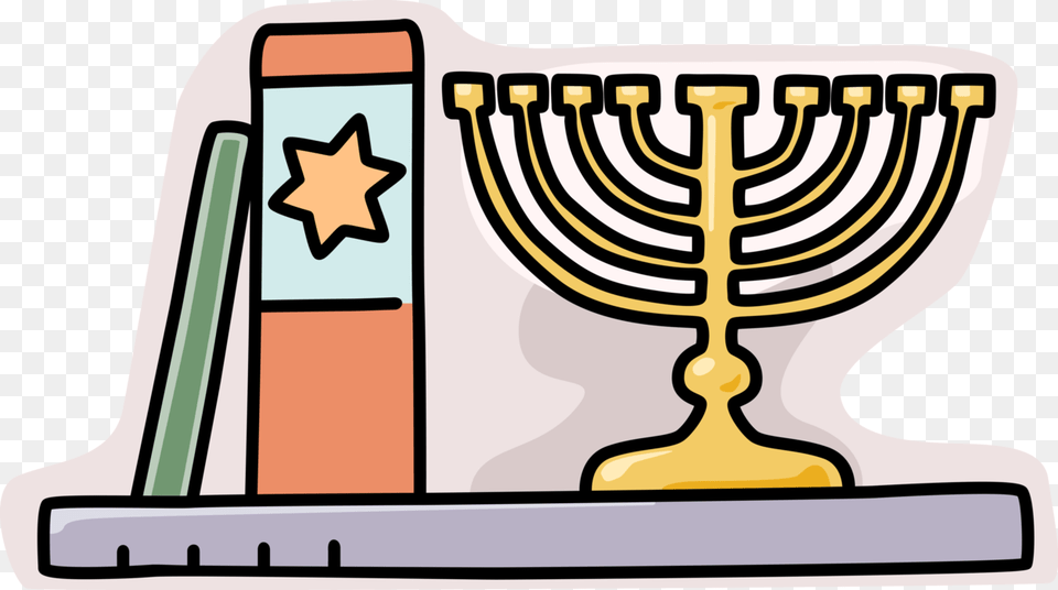 Vector Illustration Of Jewish Chanukah Hanukkah Menorah, Altar, Architecture, Building, Church Png Image
