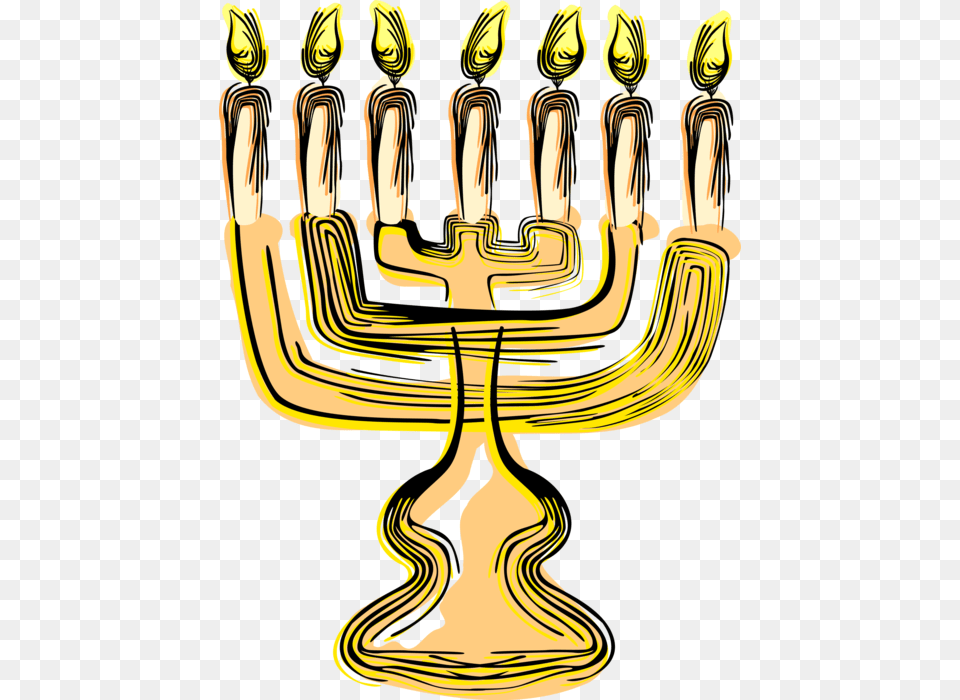 Vector Illustration Of Jewish Chanukah Hanukkah Menorah Illustration, Festival, Hanukkah Menorah, Adult, Female Free Transparent Png