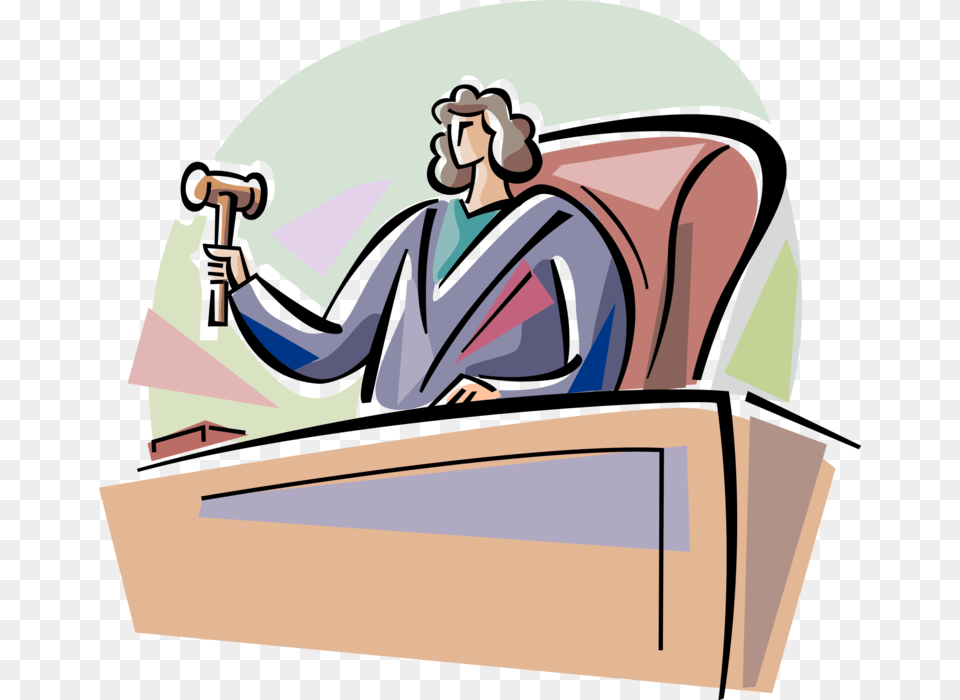 Vector Illustration Of Judicial Law Court Judge Makes Illustration, Adult, Male, Man, Person Free Transparent Png