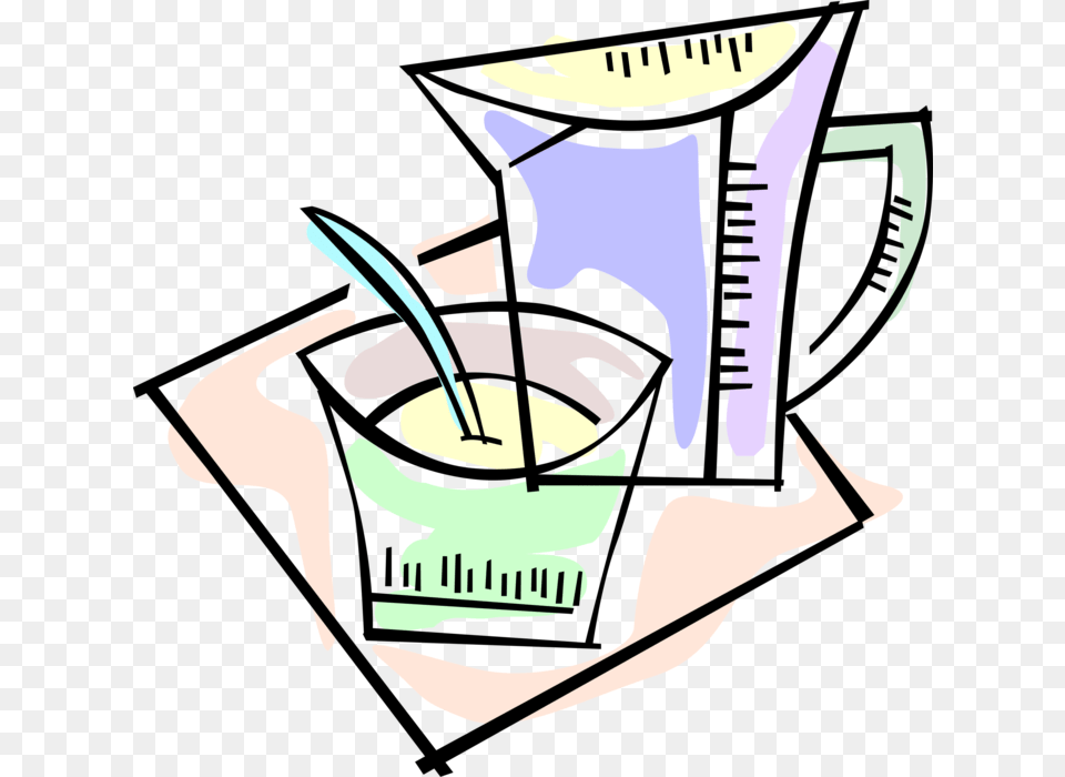 Vector Illustration Of Juice Pitcher Jug And Bowl With, Person, Cutlery Png