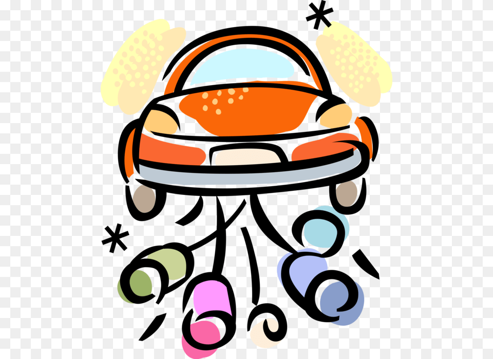 Vector Illustration Of Just Married Honeymoon Automobile Marriage Free Png Download