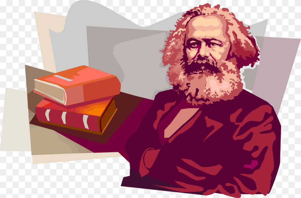 Vector Illustration Of Karl Heinrich Marx German Philosopher Karl Heinrich Marx, Book, Person, Publication, Reading Png Image