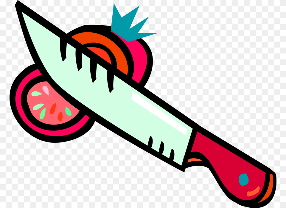 Vector Illustration Of Kitchen Kitchenware Knife Cuts Cut With Knife Clipart, Blade, Weapon, Dagger Free Png