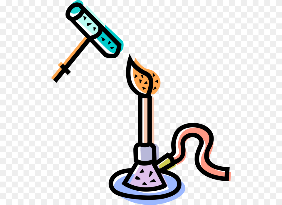 Vector Illustration Of Laboratory Chemistry Research Bunsen Burner Set Up Clipart, Light, Electrical Device, Microphone, Device Png Image