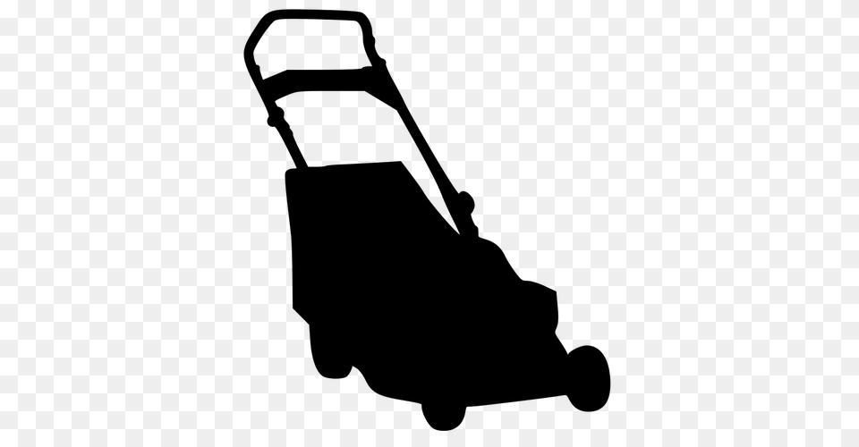 Vector Illustration Of Lawn Mower Silhouette, Gray Png