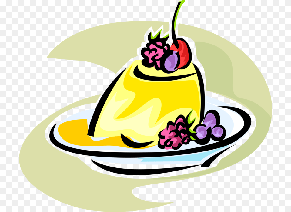 Vector Illustration Of Lemon Jello Mold Dessert With Sobremesa Vetor, Food, Food Presentation, Meal, Cream Png Image