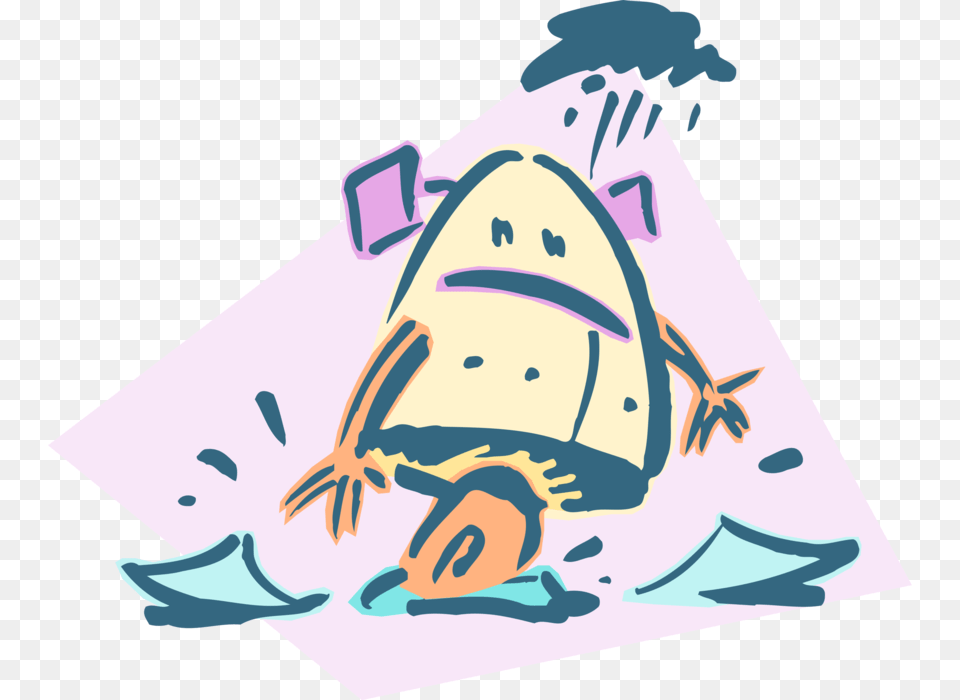 Vector Illustration Of Little Robot When It Rains, Clothing, Hat, Baby, Person Free Png Download