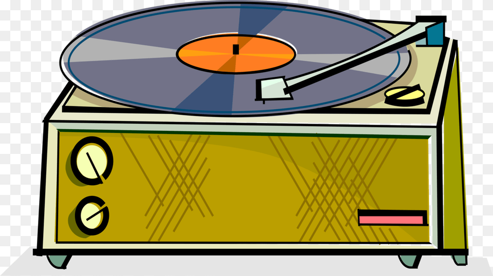 Vector Illustration Of Lp Vinyl Record Player Turntable, Electronics, Cd Player Free Png