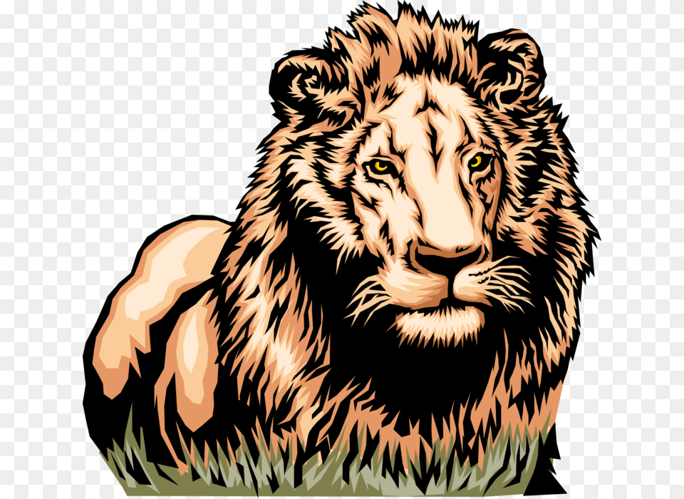 Vector Illustration Of Male African Lion King Of Jungle Textile, Animal, Mammal, Wildlife, Tiger Free Transparent Png