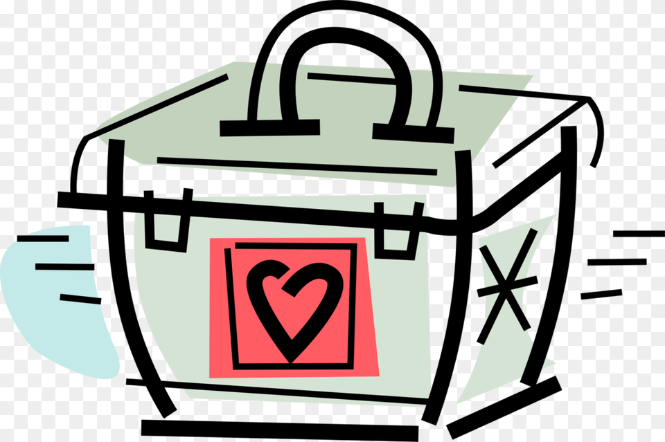 Vector Illustration Of Medical Organ Transplant Container Medical Donation Recycling Symbol, Symbol, Bag, Box Free Png