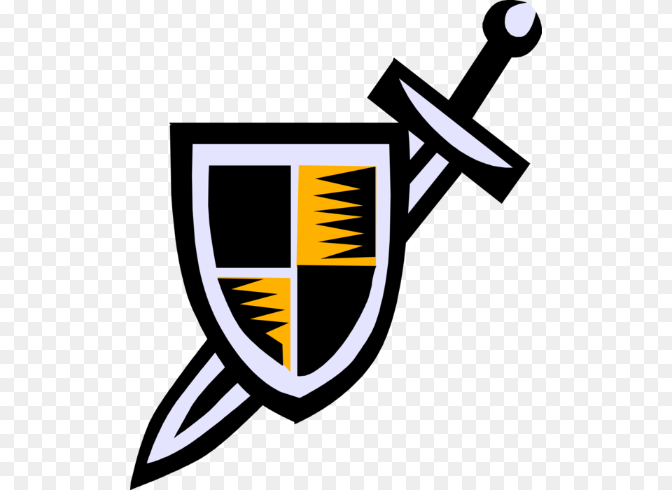 Vector Illustration Of Medieval Shield And Sword Symbol William The Conqueror Symbol, Armor, Blade, Dagger, Knife Free Transparent Png