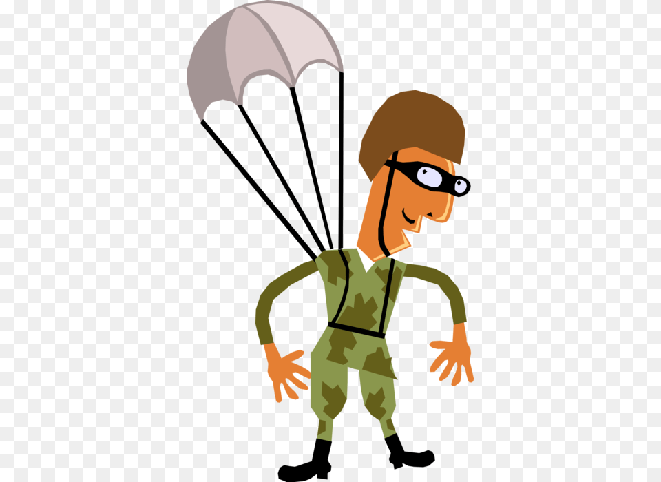 Vector Illustration Of Military Armed Forces Paratrooper Paratrooper Funny, Person, Face, Head, Accessories Free Png