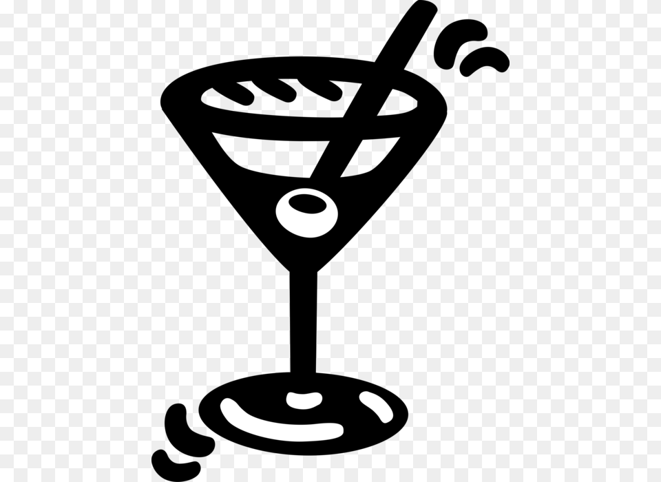 Vector Illustration Of Mixed Drink Cocktail Alcohol Wine Glass, Stencil, Silhouette Free Png