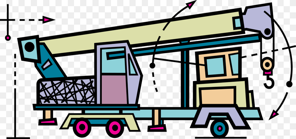 Vector Illustration Of Mobile Construction Crane Heavy, Architecture, Building, Rural, Countryside Png Image