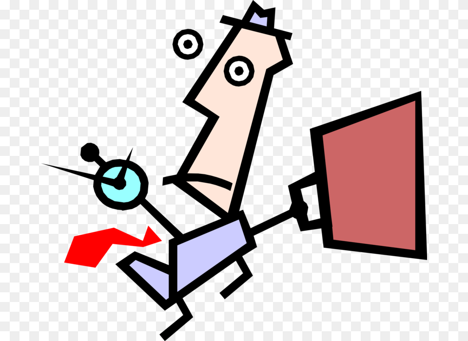 Vector Illustration Of Modern Art Guy Is Running Late Time Management Free Transparent Png
