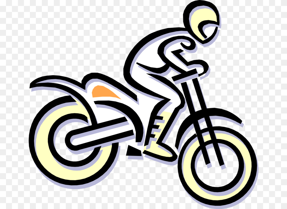 Vector Illustration Of Motocross Off Road Motorcyclist, Vehicle, Transportation, Motorcycle, Tool Png