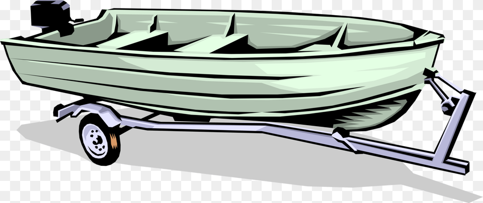Vector Illustration Of Motorboat Aluminum Fishing Boat Tinny Boat Clipart, Dinghy, Transportation, Vehicle, Watercraft Png