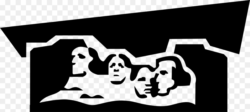 Vector Illustration Of Mount Rushmore National Memorial, Gray Free Png Download