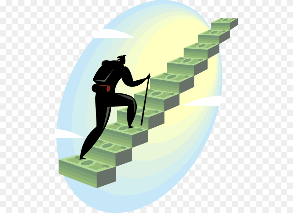 Vector Illustration Of Mountain Climber Businessman Actuary Exam Process, Walking, Person, Photography, Housing Free Png