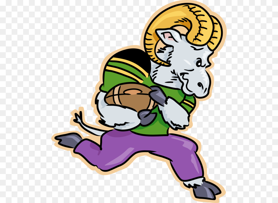 Vector Illustration Of Mountain Goat Ram Runs With Ram Clipart Football, Baby, Person, Face, Head Free Png Download