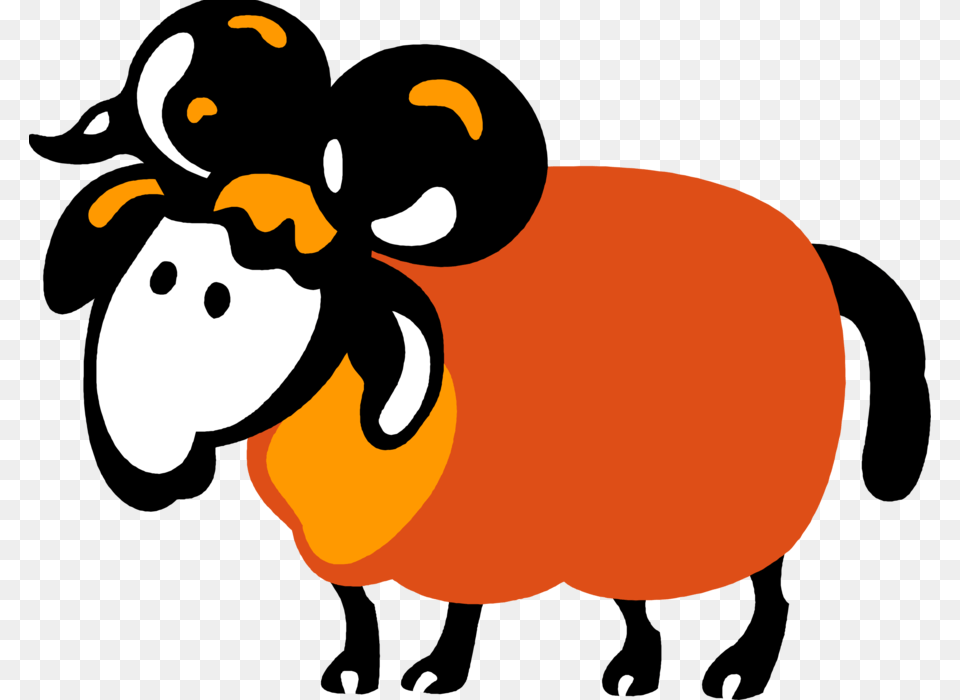 Vector Illustration Of Mountain Goat Ram With Horns Cartoon, Animal, Bee, Insect, Invertebrate Free Png Download