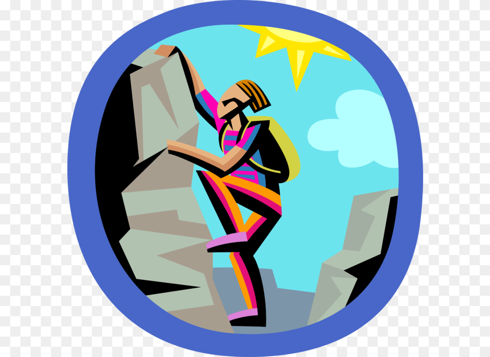 Vector Illustration Of Mountaineering Rock Climber Rock Climbing Clip Art, Photography, Adult, Female, Person Free Png Download